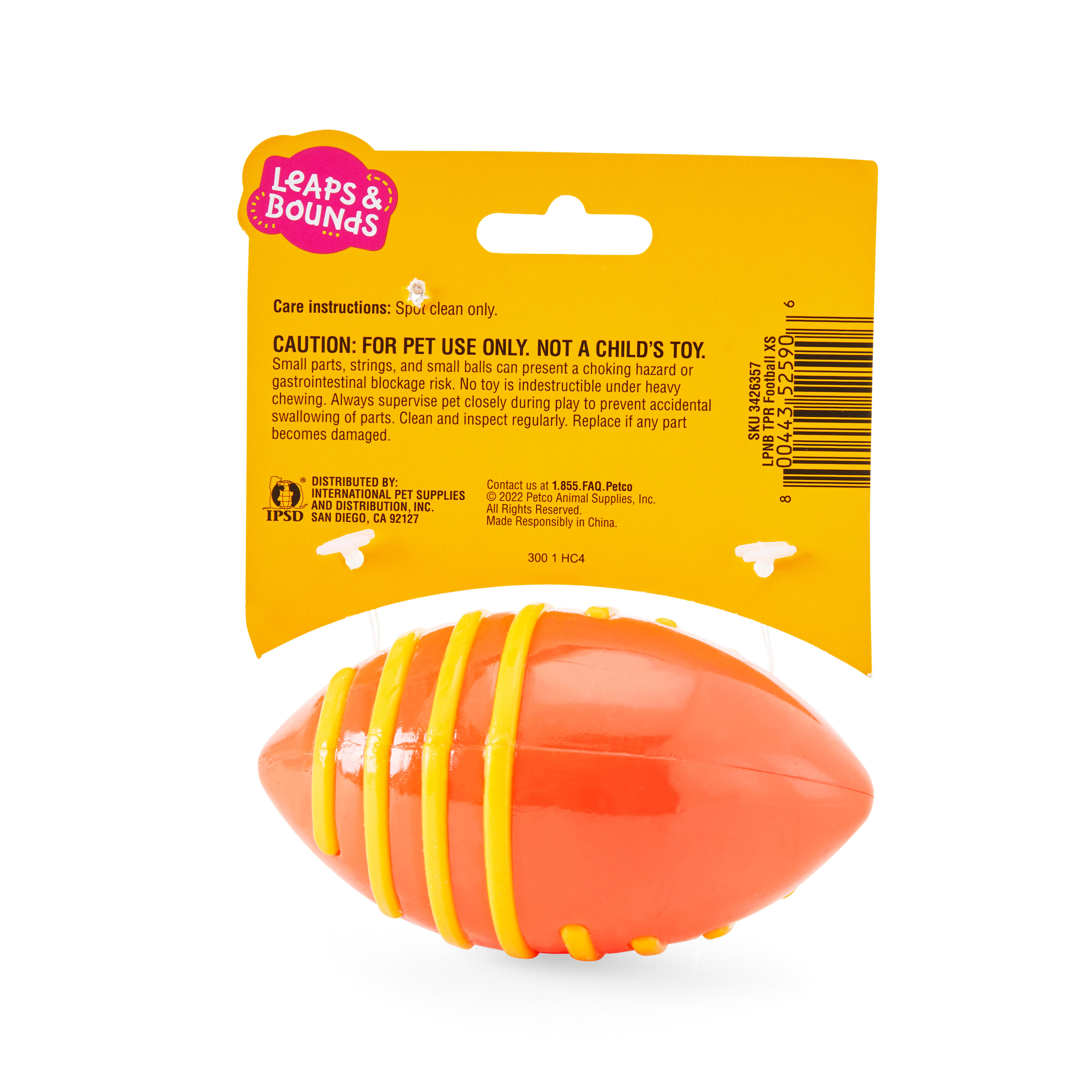 Leaps  Bounds TPR Football Dog Toy， X-Small