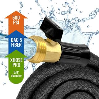 Xhose XHOSE 58 in. Dia. x 50 ft. Pro with Bonus Storage Bucket Dac-5 High Performance Lightweight Expandable Garden Hose 1680