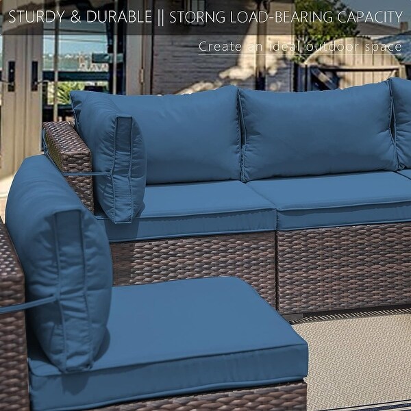 Kullavik 7Piece Rattan Patio Furniture Set Sofa