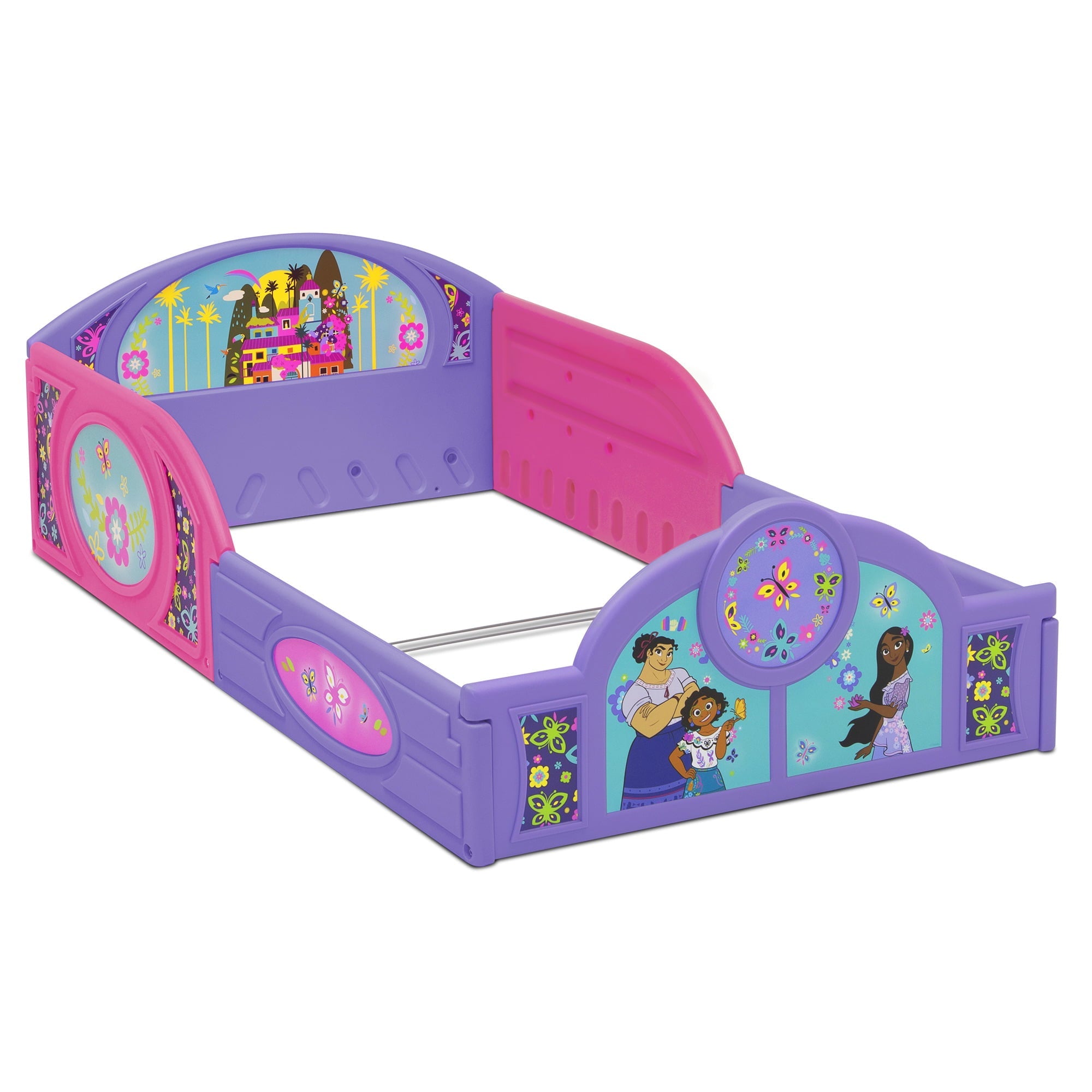 Disney Encanto Sleep and Play Toddler Bed with Built-In Guardrails by Delta Children