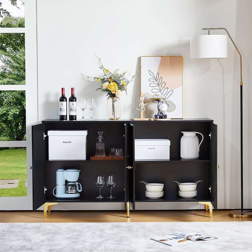 Black Sideboard Buffet Set Modern Sideboard Storage Cabinet   53.54\