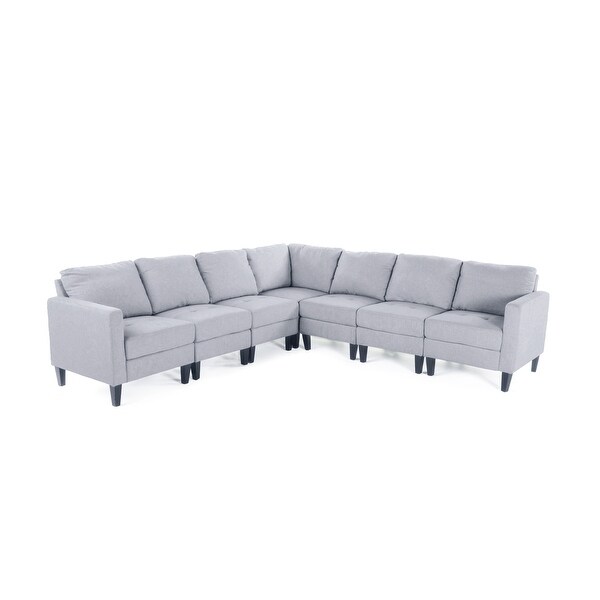 Zahra Fabric 7-piece Sectional Sofa Set by Christopher Knight Home