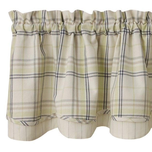 Dew Drop Plaid Lined Layered Valance 72 x27 x27 X 16 x27 x27