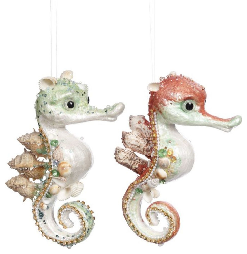 Mark Roberts 2022 Jeweled Seahorse Ornament  Assortment of 2 8 quot  Contemporary   Christmas Ornaments   by Silver  ampCrystal Gallery  Houzz