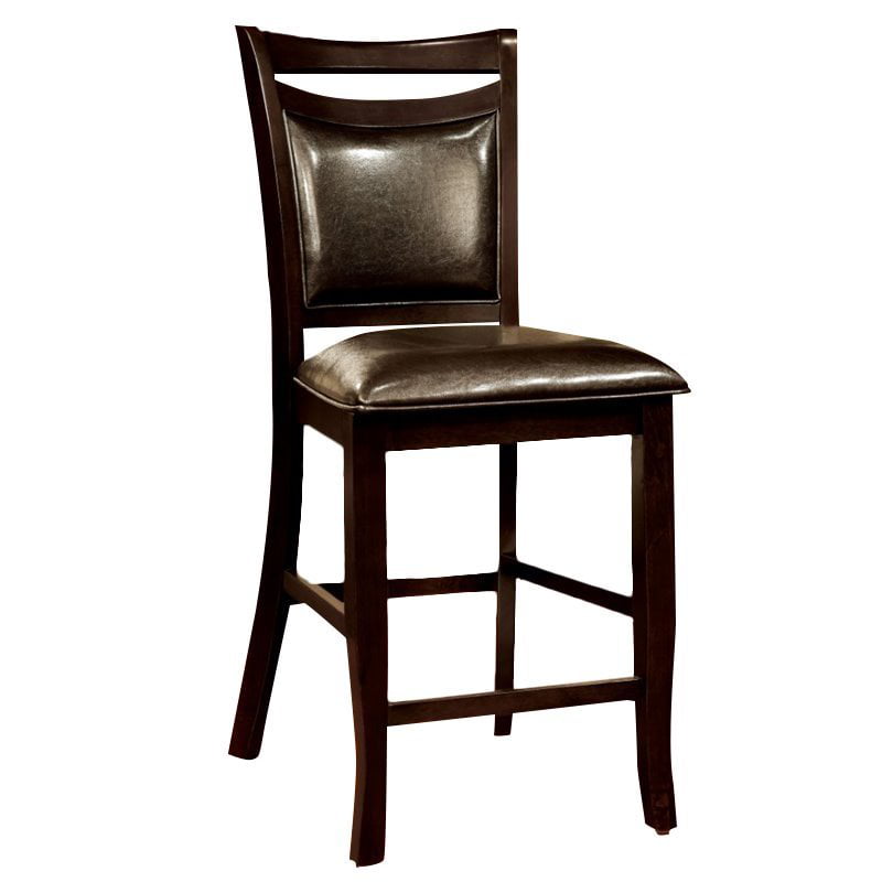 Furniture of America Arriane Espresso Faux Leather Counter Chair (Set of 2)