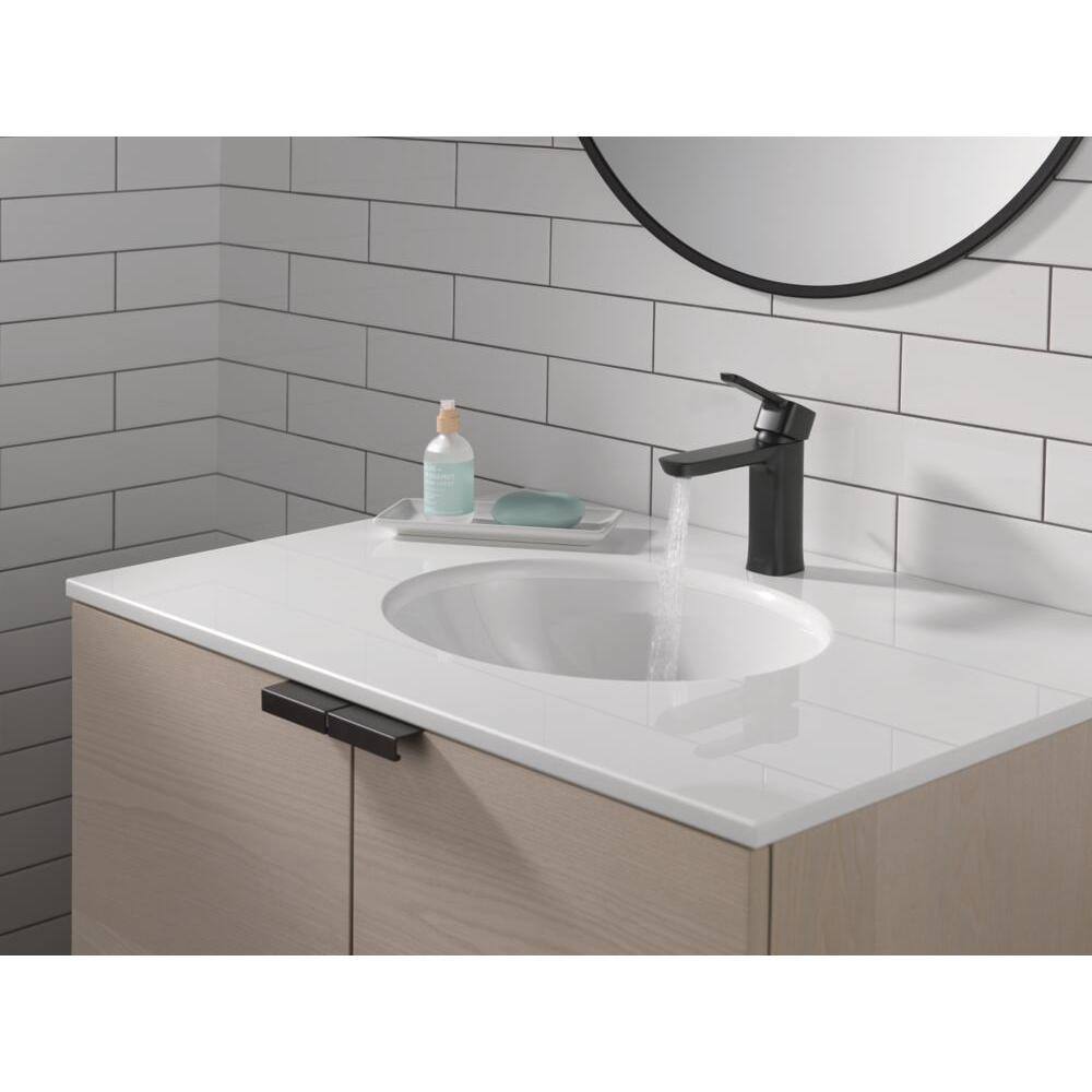 Delta Modern Project-Pack Single Hole Single-Handle Bathroom Faucet in Matte Black 581LF-BLGPM-PP