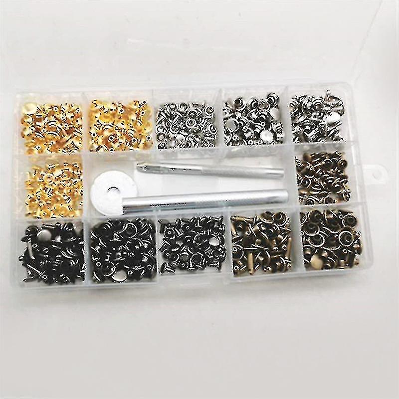 240pcs/set Leather Rivets Double Cap Rivet With 4pcs Fixing Tools