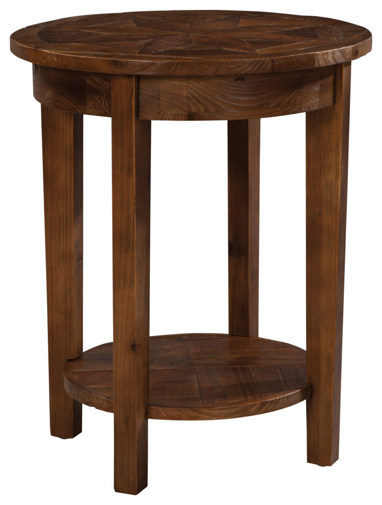 Revive Reclaimed Round End Table  Natural   Transitional   Side Tables And End Tables   by Beyond Stores  Houzz