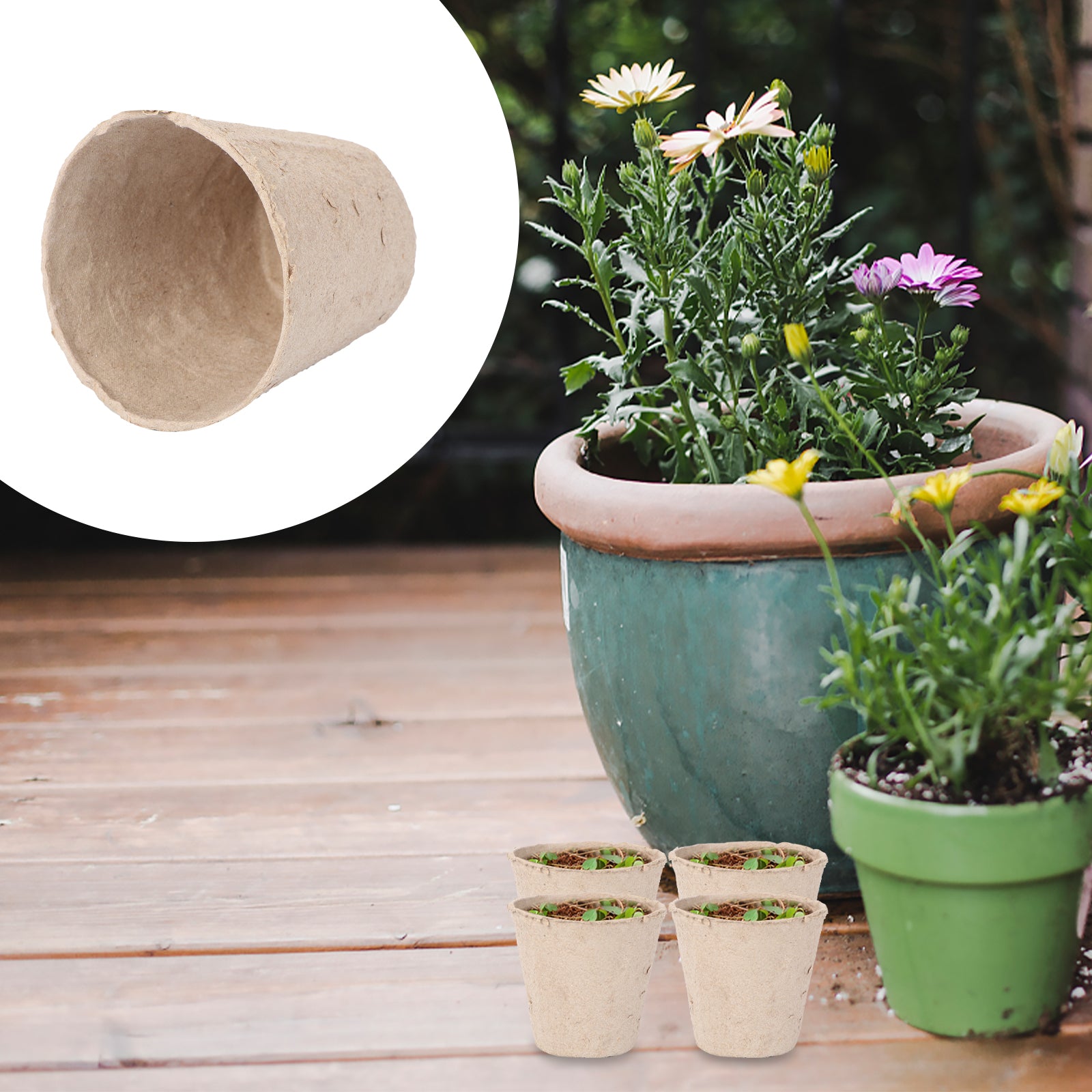 HOMEMAXS 50pcs Paper Pulp Nursery Pot Seedling Nursery Pots Cup Biodegradable garden supplies