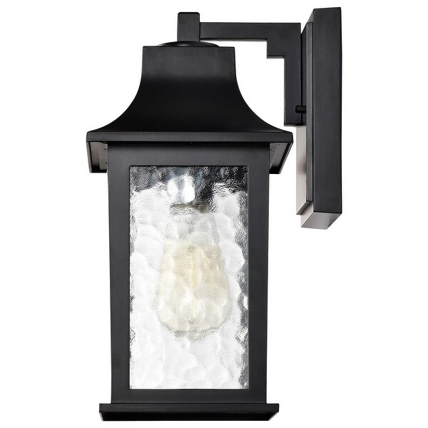 Stillwell Outdoor Small Wall Light Matte Black Finish Clear Water Glass Shopping - The Best Deals on Outdoor Wall Lanterns | 40765005