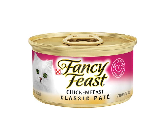 Purina Fancy Feast Classic Pate Chicken Feast Wet Cat Food， 3 oz. Can