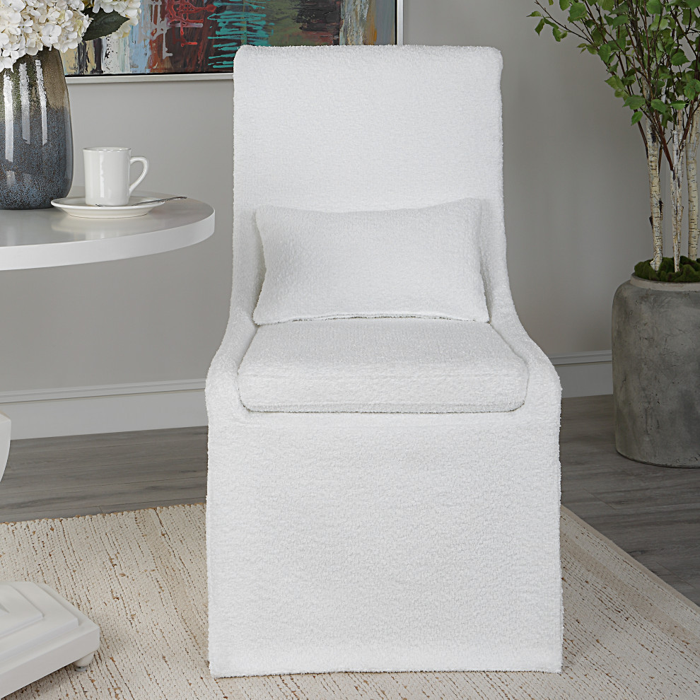 Uttermost Coley White Armless Chair   Transitional   Dining Chairs   by Modern Furniture LLC  Houzz