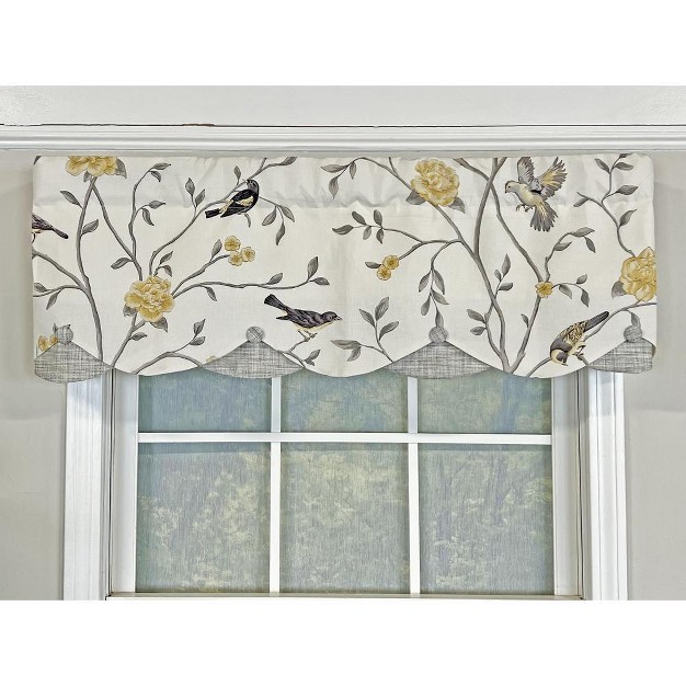 Trend Bird Petticoat With Handmade Buttons Window Valance 50in X 15in By Rlf Home