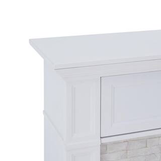 Southern Enterprises Bremma Alexa-Enabled Smart 48 in. Electric Smart Fireplace in White HD014531