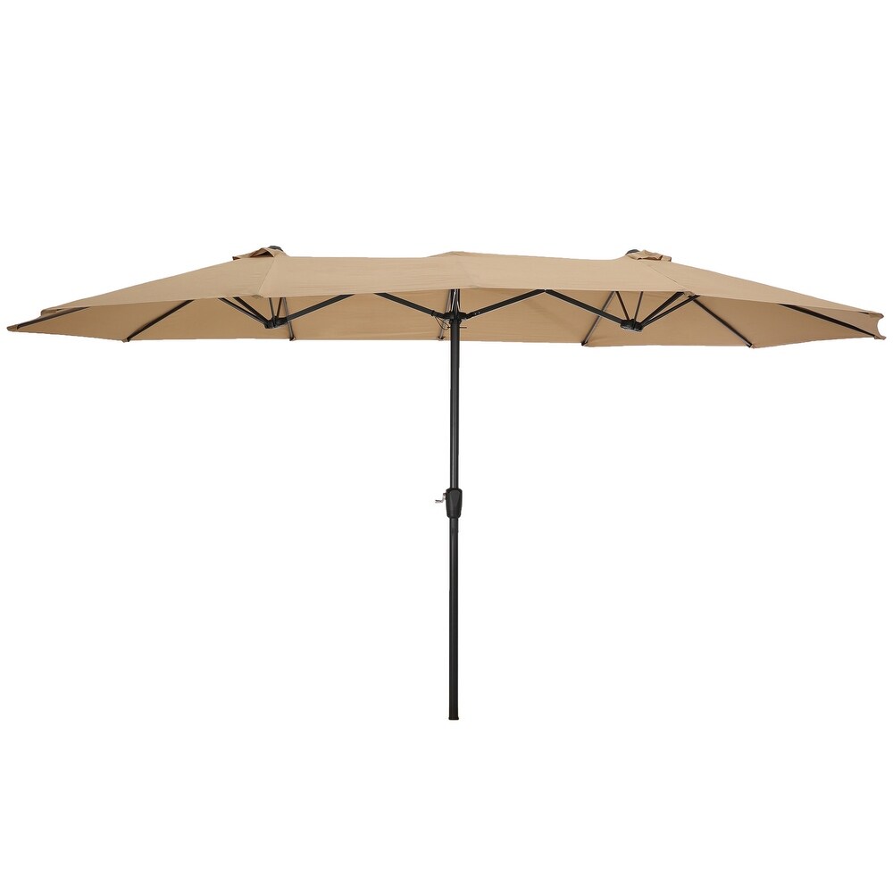 15x9ft Large Double Sided Rectangular Outdoor Twin Patio Market Umbrella