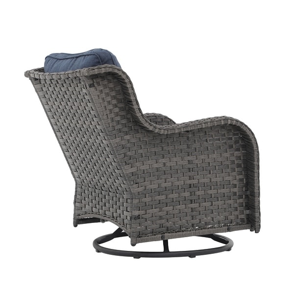 Outdoor Wicker 360 Degree Swivel Chairs with Square Table