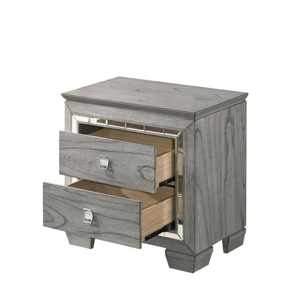 Acme 21823 Antares Nightstand  Light Gray Oak