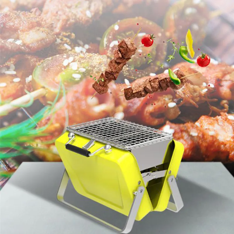 Professional Picnic Small Square  Tabletop Barbecue Grill Portable Smokeless Charcoal Mini Bbq Grill/