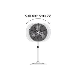 Commercial Electric Adjustable-Height 20 in. Shroud Oscillating Pedestal Fan SFSD1-500BIW