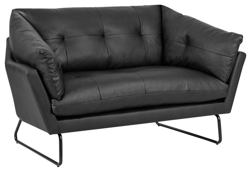 Karla PU Leather Contemporary Loveseat   Contemporary   Loveseats   by Lilola Home  Houzz