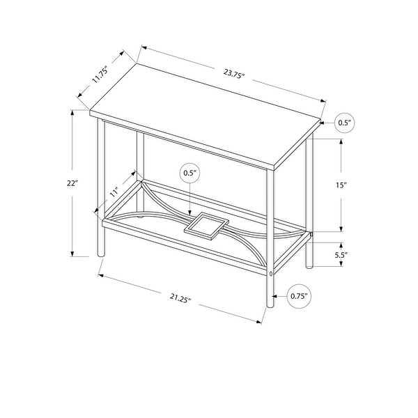 Accent Table， Side， End， Narrow， Small， 2 Tier， Living Room， Bedroom， Metal， Laminate， Marble Look， Contemporary， Modern