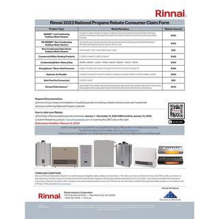 Rinnai 22000 BTU Propane Gas Vent-Free Fan Convector FC824P