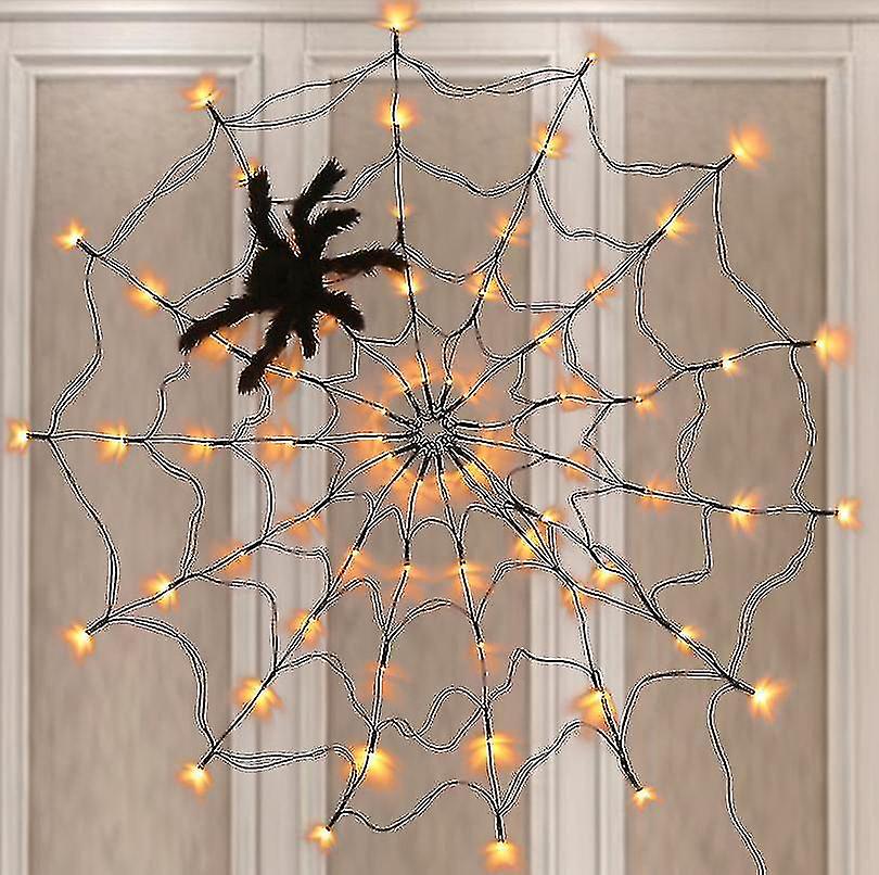 Led Halloween Black Spider Web Light， Halloween Decoration， Waterproof