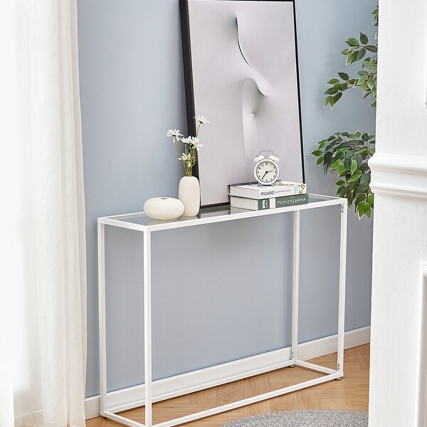 Modern Multifunctional Tempered Glass Tabletop Console Table