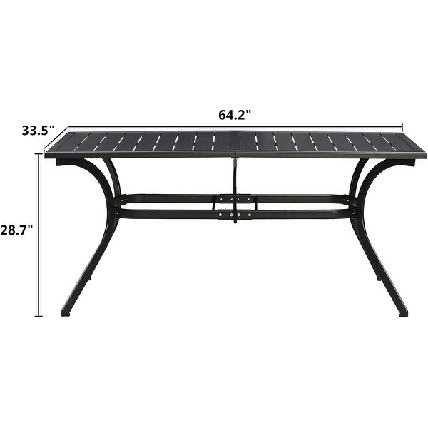 PURPLE LEAF Outdoor Dining Table Top Aluminum Rectangular Patio Table