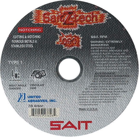 SAIT 23826 Type 1 .090  Cutting Metal  tm 6 x .09...