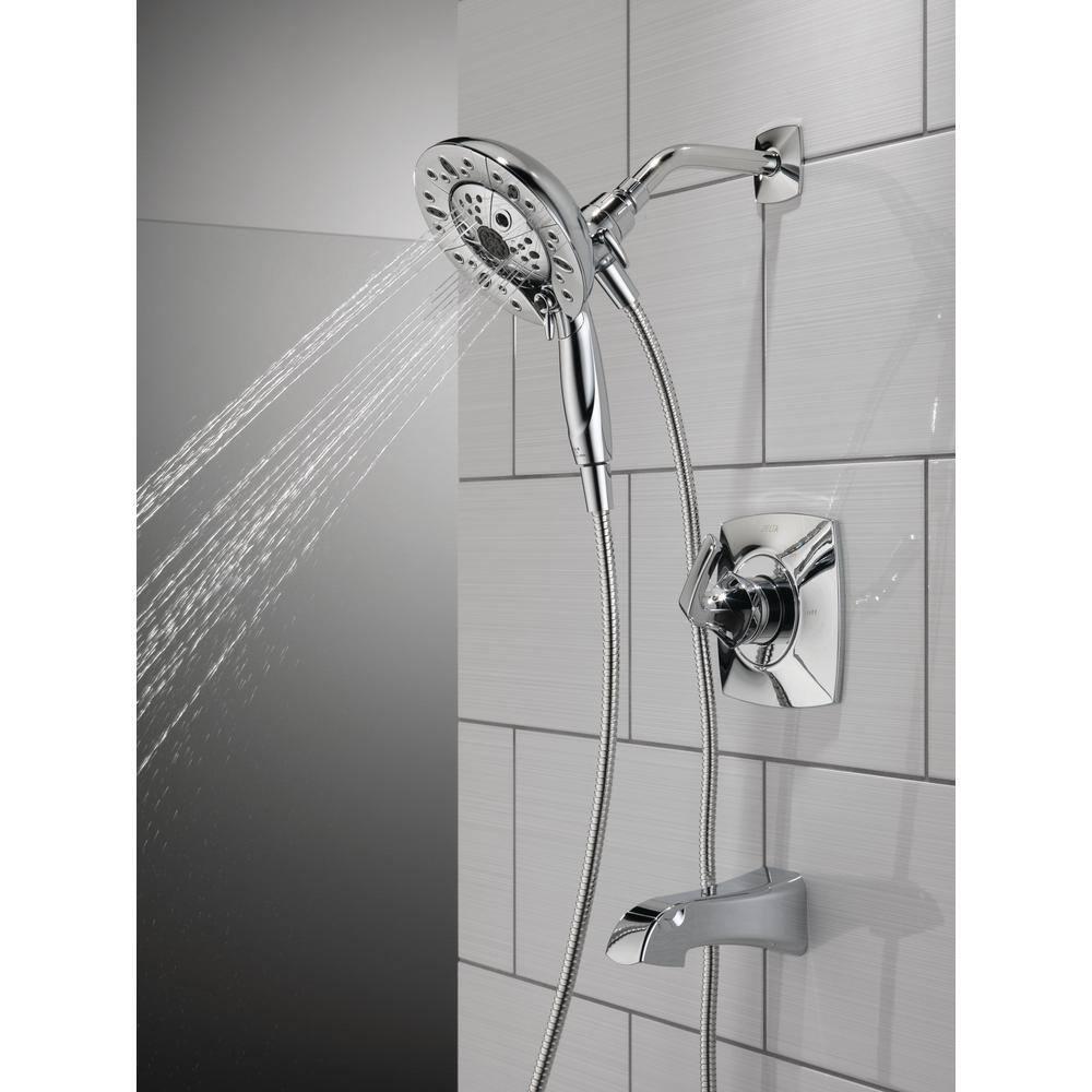 Delta Vesna In2ition 2in1 SingleHandle 5Spray Tub and Shower Faucet in Chrome