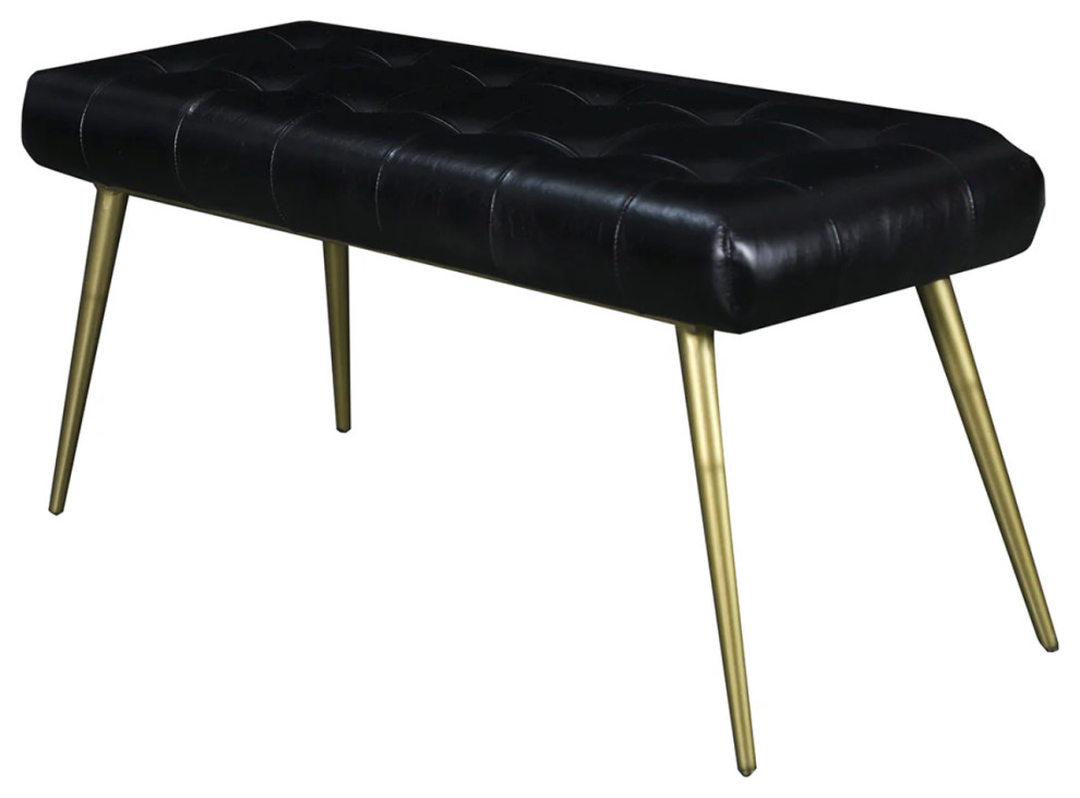 Matthew Izzo Home Turin Rectangle Leather Ottoman   Midcentury   Footstools And Ottomans   by Matthew Izzo  Houzz