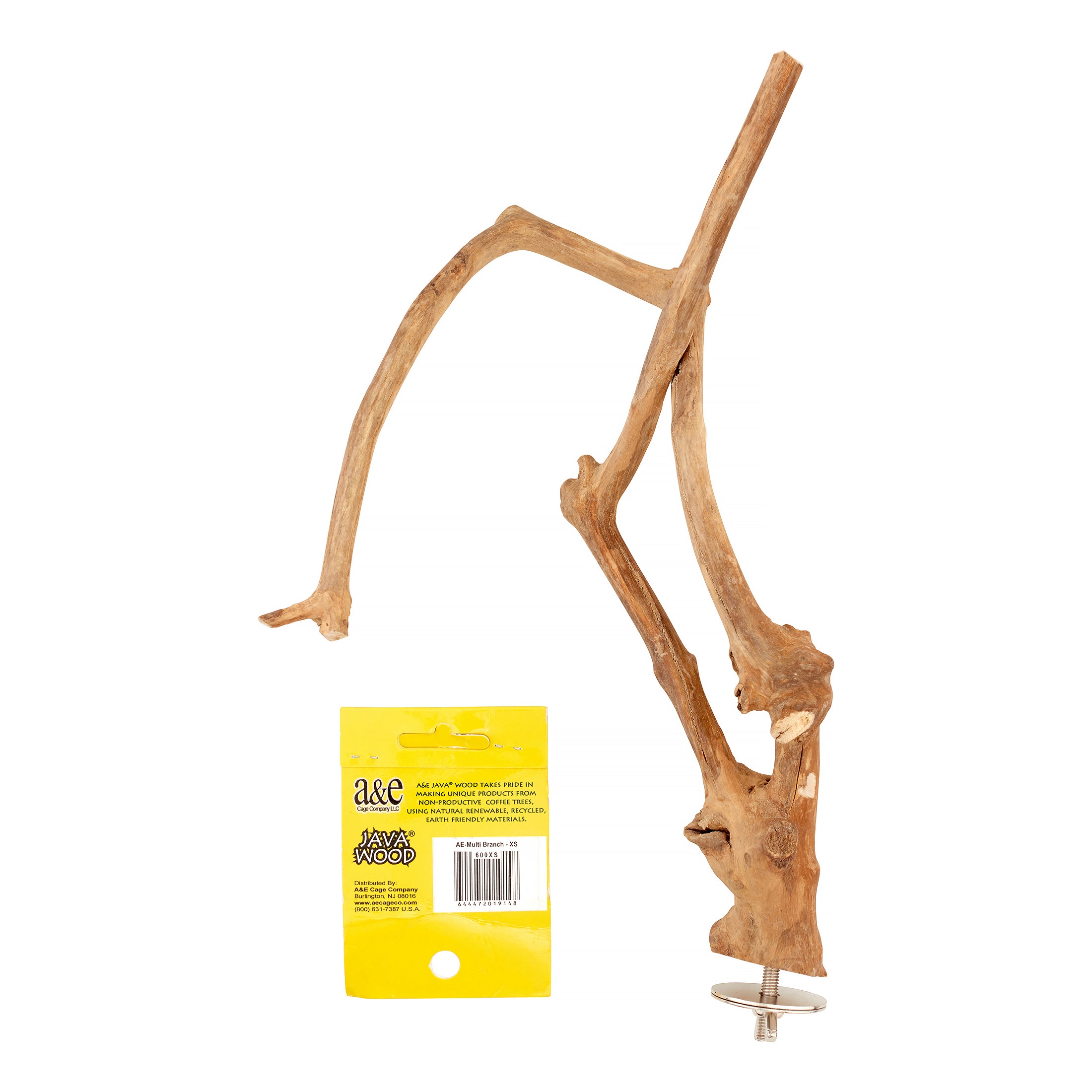 A and E Cage Company Java Wood Multi-Branch Bird Perch， X-Small