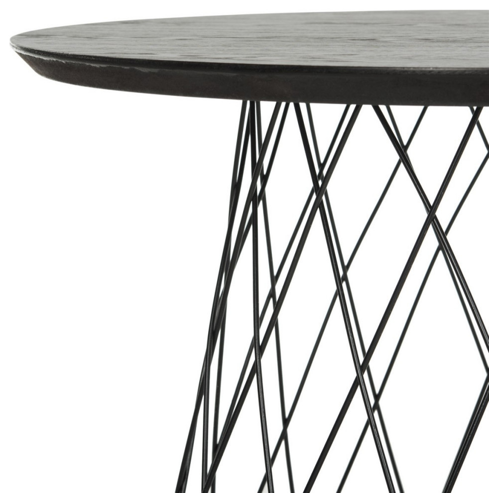 Lane Retro Mid Century Wood End Table Ash Black   Industrial   Side Tables And End Tables   by AED Luxury Home Decor  Houzz