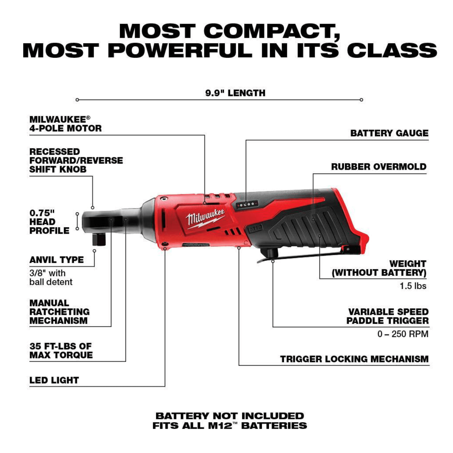 Milwaukee M12 12V Lithium-Ion Cordless Jig Saw with M12 3/8 in. Ratchet and 6.0 Ah XC Battery Pack (2445-20-2457-20-48-11-2460)