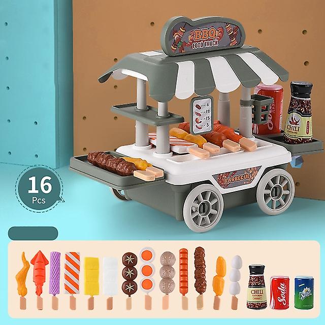 Children's play house cooking toys simulation dessert pastry ice cream barbecue burger fast food tro