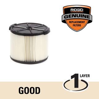 RIDGID 1-Layer Standard Pleated Paper Filter for 3 to 4.5 Gallon RIDGID WetDry Shop Vacuums VF3400