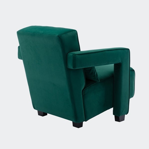 Velvet Open Back Upholstered Armchair with Pillow