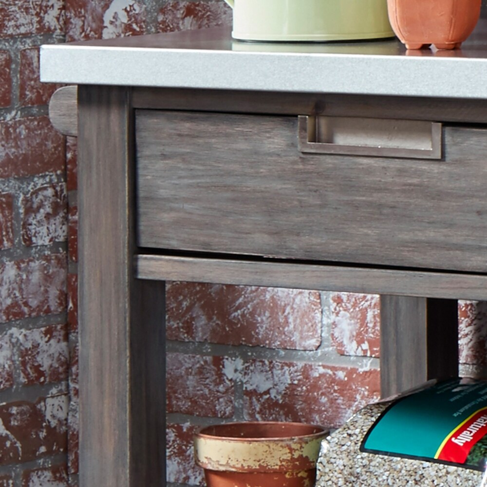 Homestyles Maho Gray Wood Potting Bench   49\
