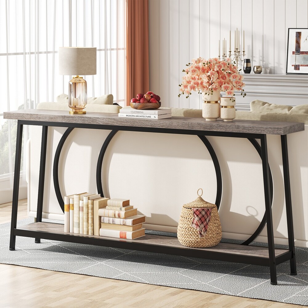 70.9 Inch Sofa Console Table with Storage for Entryway Hallway Living Room Behind Couch