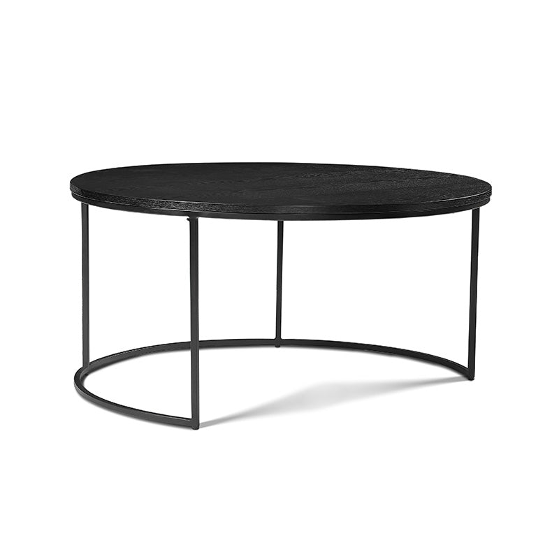 PIPER Nest of 2 Round Coffee Table 65/80cm - Black