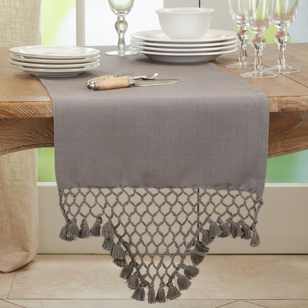 Braided Table Runner With Tassel Design   16\