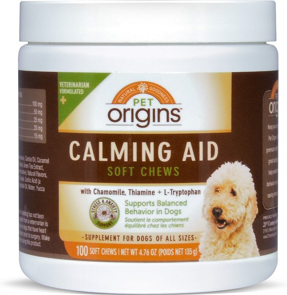 Pet Origins Calming Aid Soft Chew Dog Supplement， 100 count