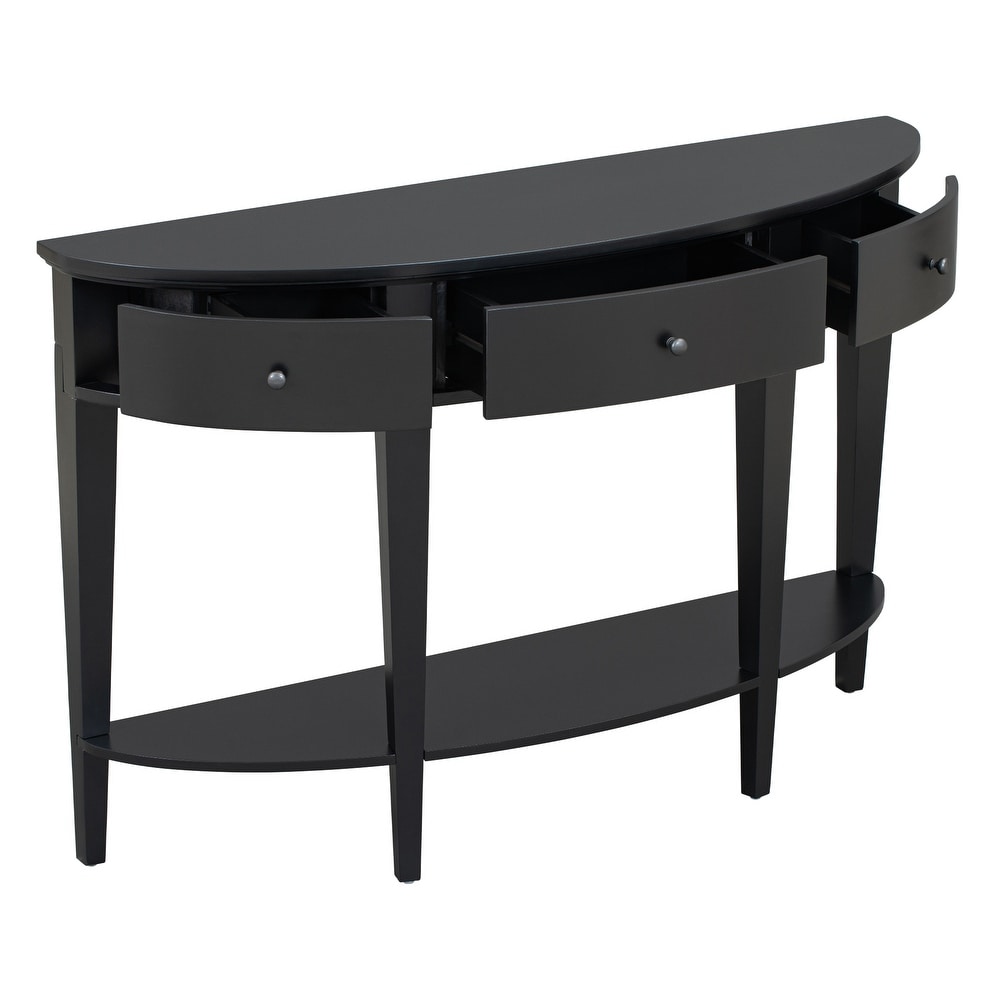 Hallway Curved Console Table Sofa Table Entryway Table w/Drawers