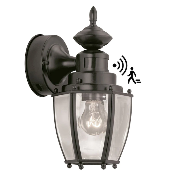 Harbor Breeze 1-Light 11.75-in Black Outdoor Wall Light