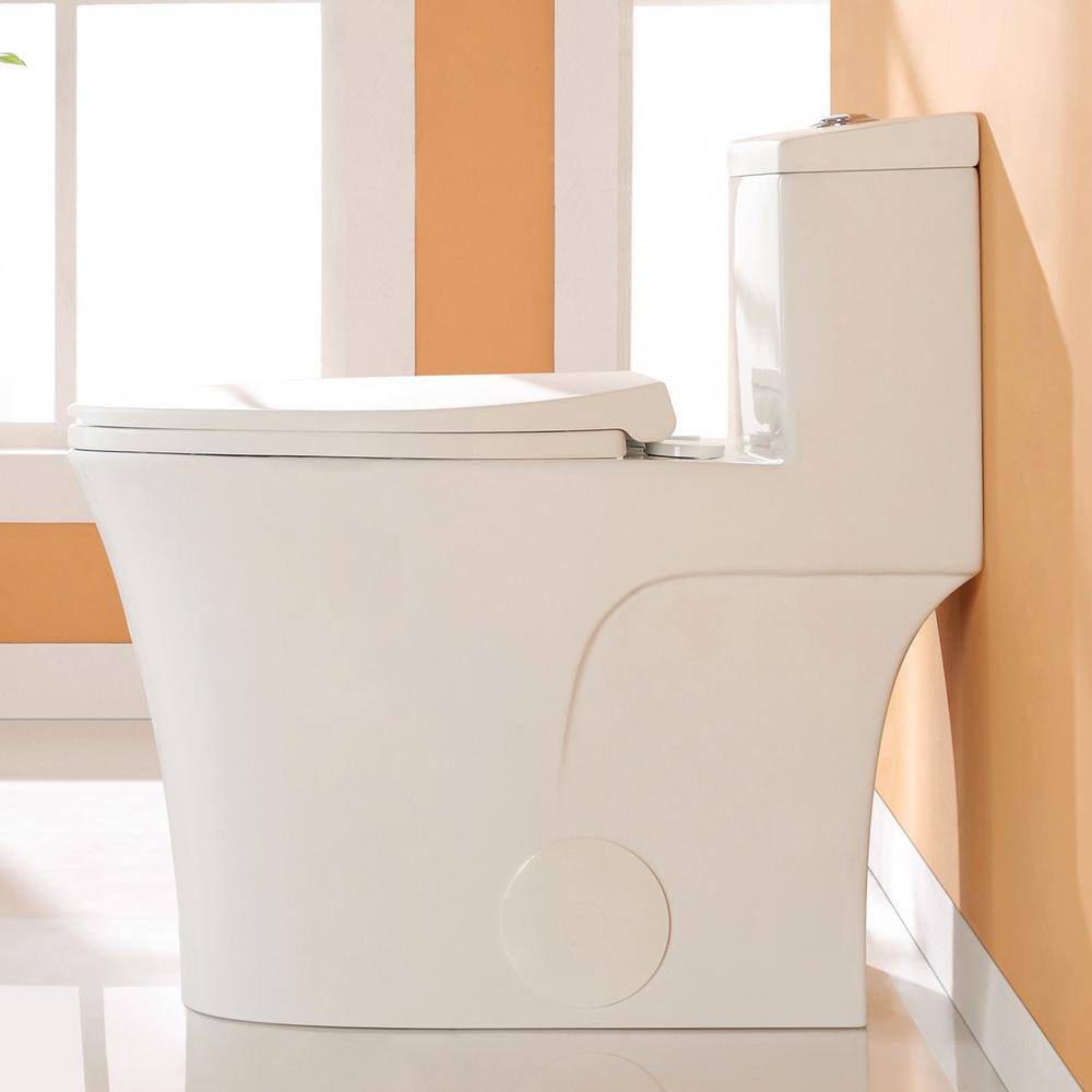 HOROW 1-piece 0.81.28 GPF Dual Flush Elongated Toilet in White Seat Included HR-0038W