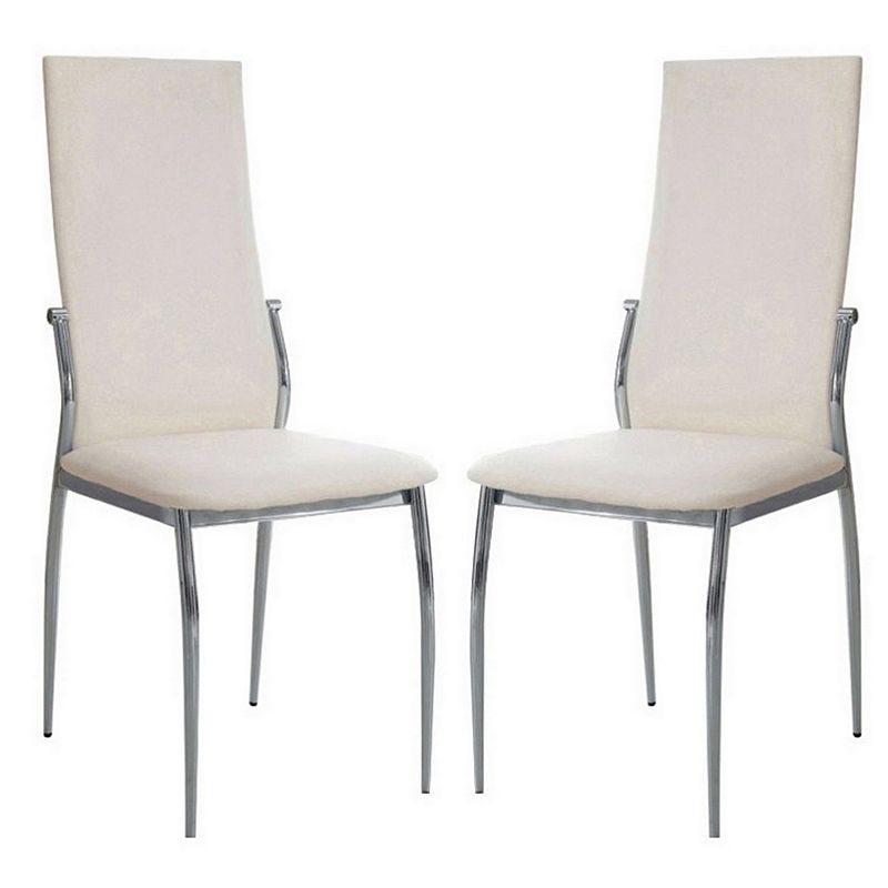 Kalawao Contemporary Side Chair， White Finish， Set of 2