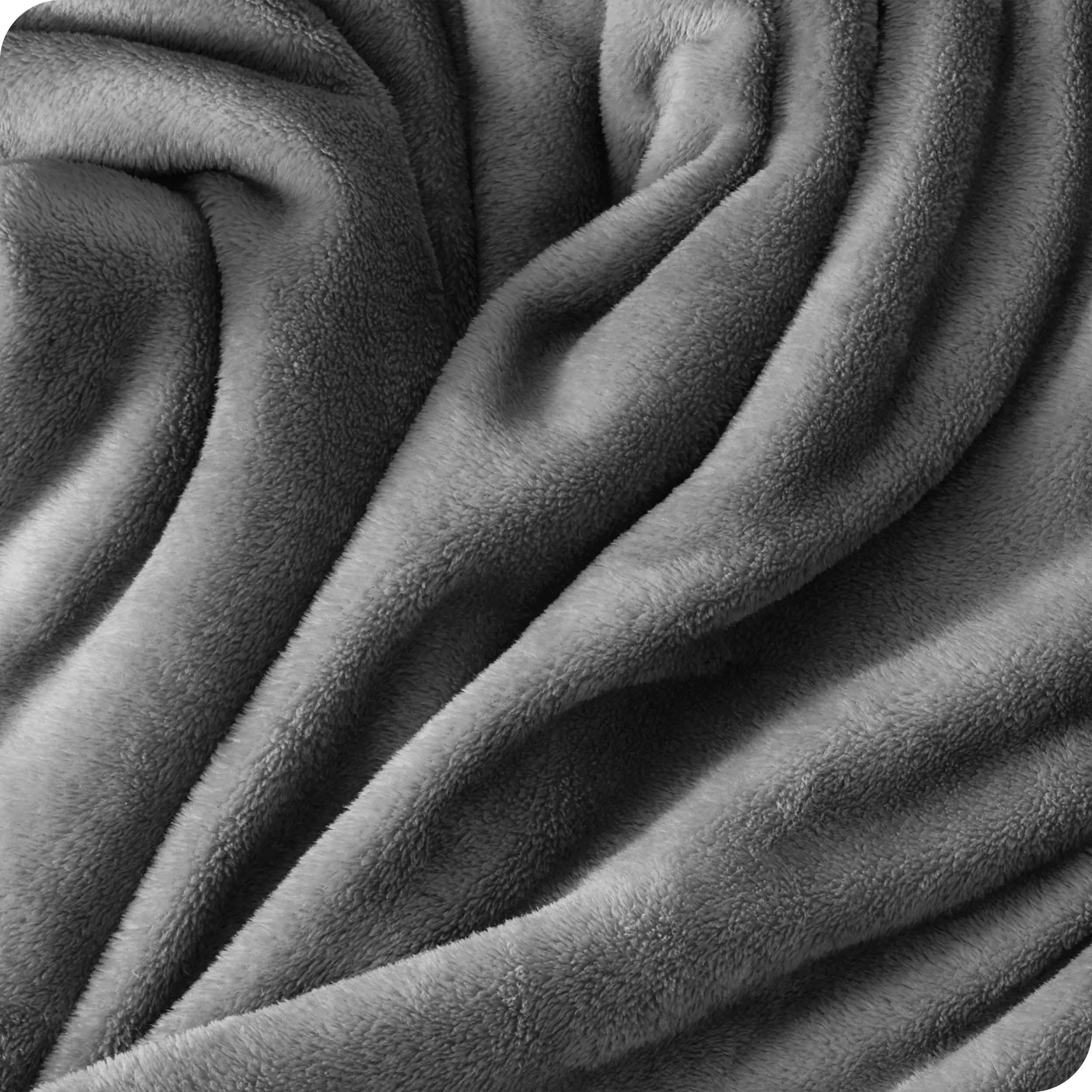 Bare Home Microplush Fleece Blanket， Plush， Ultra Soft， Full/Queen， Gray