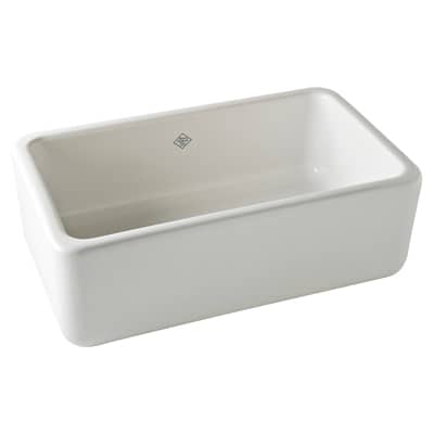 Rohl 30 Shaws Original Fireclay Parchment Apron Single Bowl Kitchen Sink