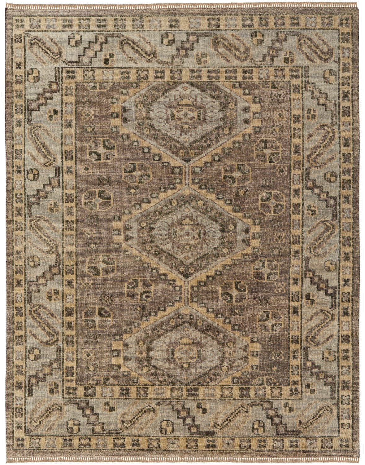 Foxboro Diamond Hand Knotted Brown / Gray Rug